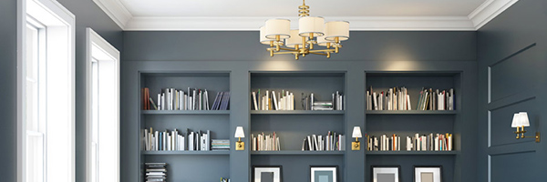 grey living room with white ceiling showcasing moulding services